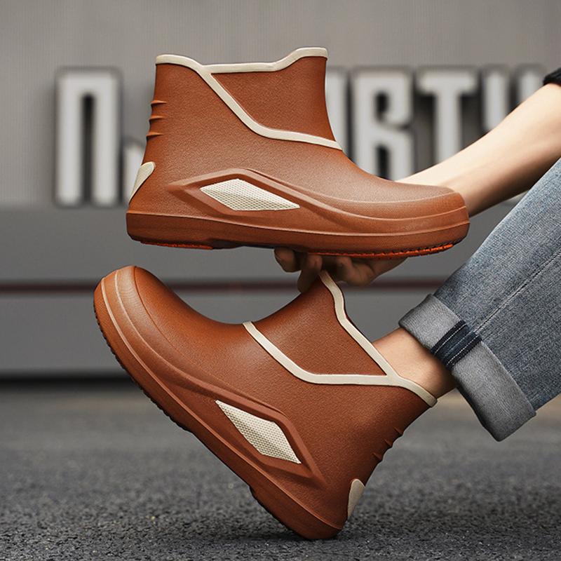 Мужские и женские резиновые сапоги с нескользящей резиновой подошвой для отлива, водонепроницаемые нескользящие резиновые туфли, легкие бахилы, водные сапоги