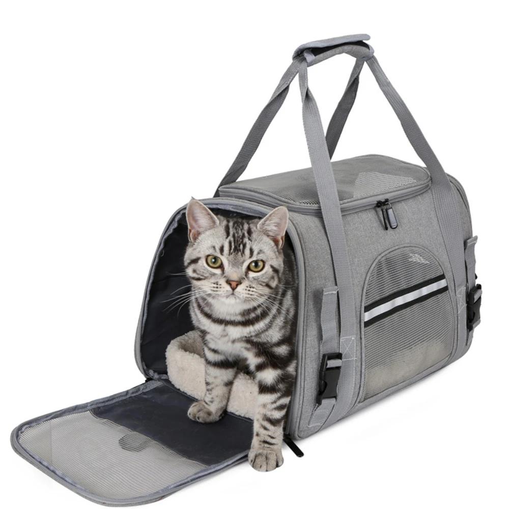Large Cat Carrier Pet Portable Soft Side Backpack Cat Dog Carrier Bag Travel Bags Transport For Small Dogs Cats Pet Carring Bag