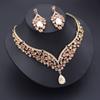 Rhinestone Bride Jewelry Sets for Women Luxury Choker Necklace Earrings Set Wedding Dress Bridal Necklace Sets Fashion