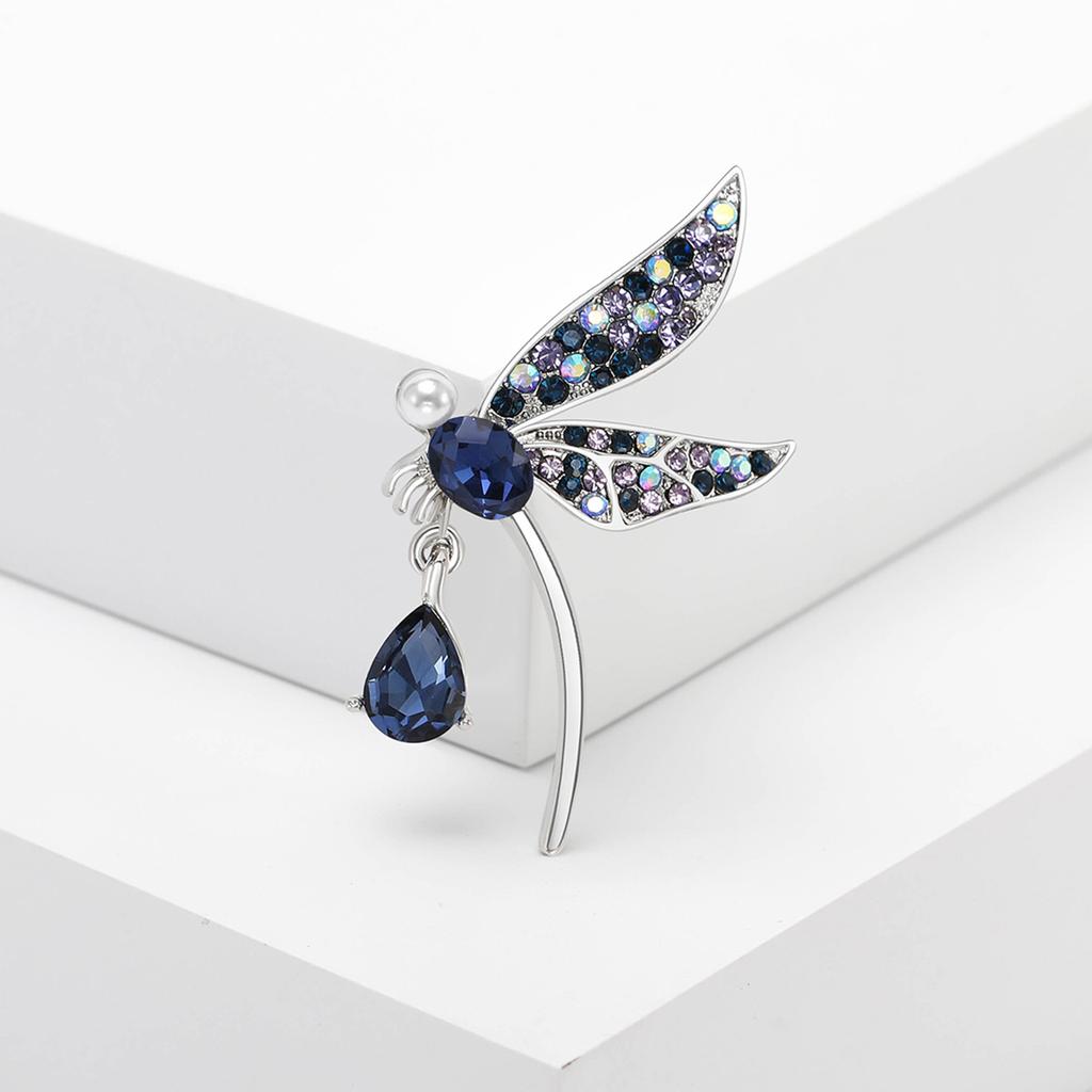 Japan And Korea Fashion Rhinestone Dragonfly Brooch, Exquisite Anti-Light Pin Temperament Coat, Suit And Accessories