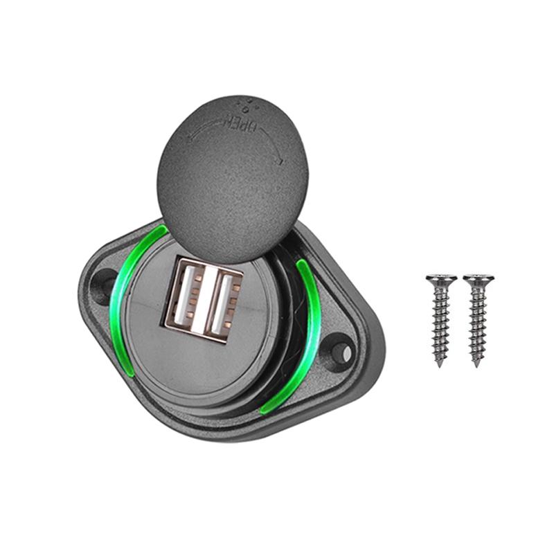 3.1A Dual USB Car Charger 12-24V Phone Charging Power Socket Adapter Panel for RVs Buses Motorbike Boat ATV UTV Camper Caravans