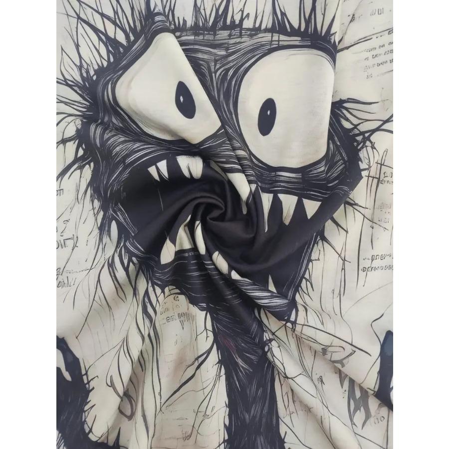 Мужская футболка с круглым вырезом с короткими рукавами Monster — новинка с ярким графическим дизайном для мужчин, летние топы в уличном стиле