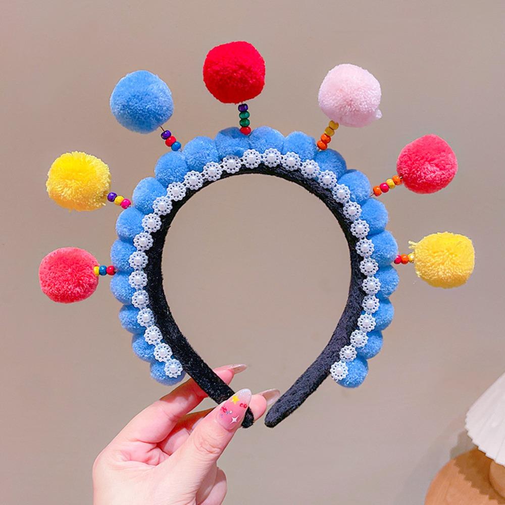 Pearl Chinese New Year Headwear Tang Suit Hair Hoop Hanfu Headwear Beijing Opera Headband  Girls