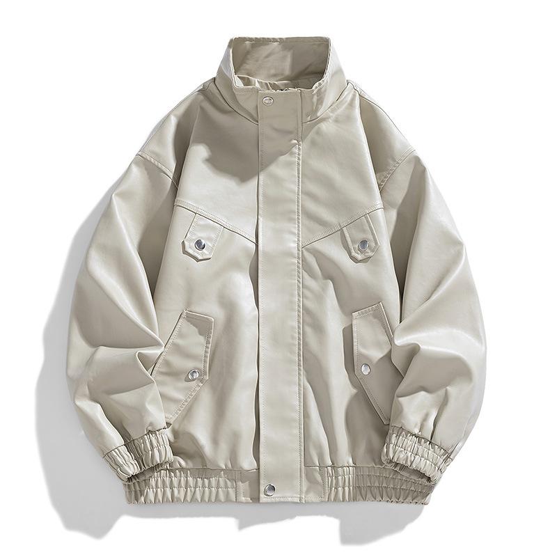 Trendy Brand PU Leather Jacket, Leather Jacket, Handsome Motorcycle Jacket, Spring and Autumn