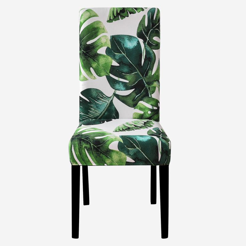 Чехлы на стулья с принтом, эластичные чехлы на кухонные сиденья, эластичные чехлы на стулья из спандекса для столовой, свадебного отеля, банкета, моющиеся, 1 шт.