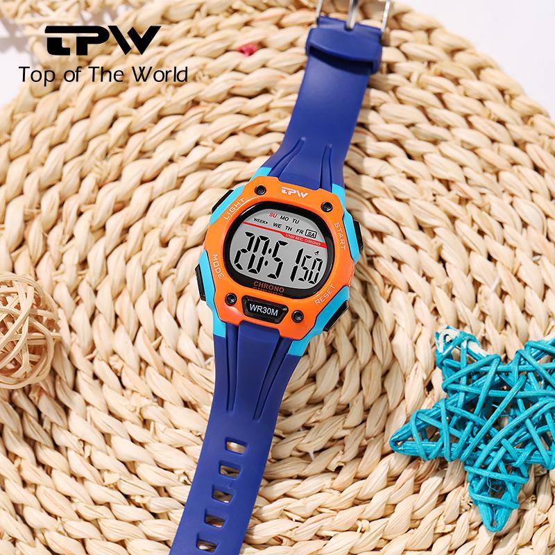 Модные уличные спортивные часы, мужские многофункциональные часы, будильник, хронограф, 5 бар, водонепроницаемые цифровые часы