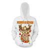 Digital Printing New Christmas Sweater Reindeer 3D Printing Hooded Loose Pullover Couple Sweater