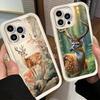 Чехол для телефона iPhone 17 Air 16E 15 16 Pro Max Олень Лось Животное Чехол 14 Plus 13 12 Mini Мягкий Силиконовый Fundas