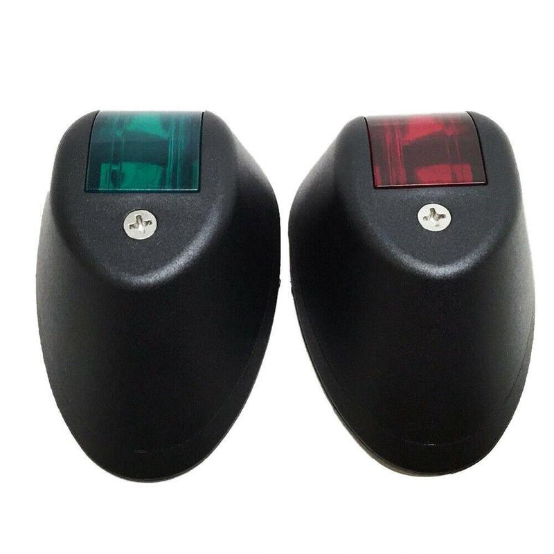 ISURE MARINE Boat Yacht Red & Green LED Navigation Side Bow Lights Black Plastic House