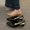 Новый стиль женских шлепанцев, обувь на одной ноге, толстые каблуки и танкетки, шлепанцы