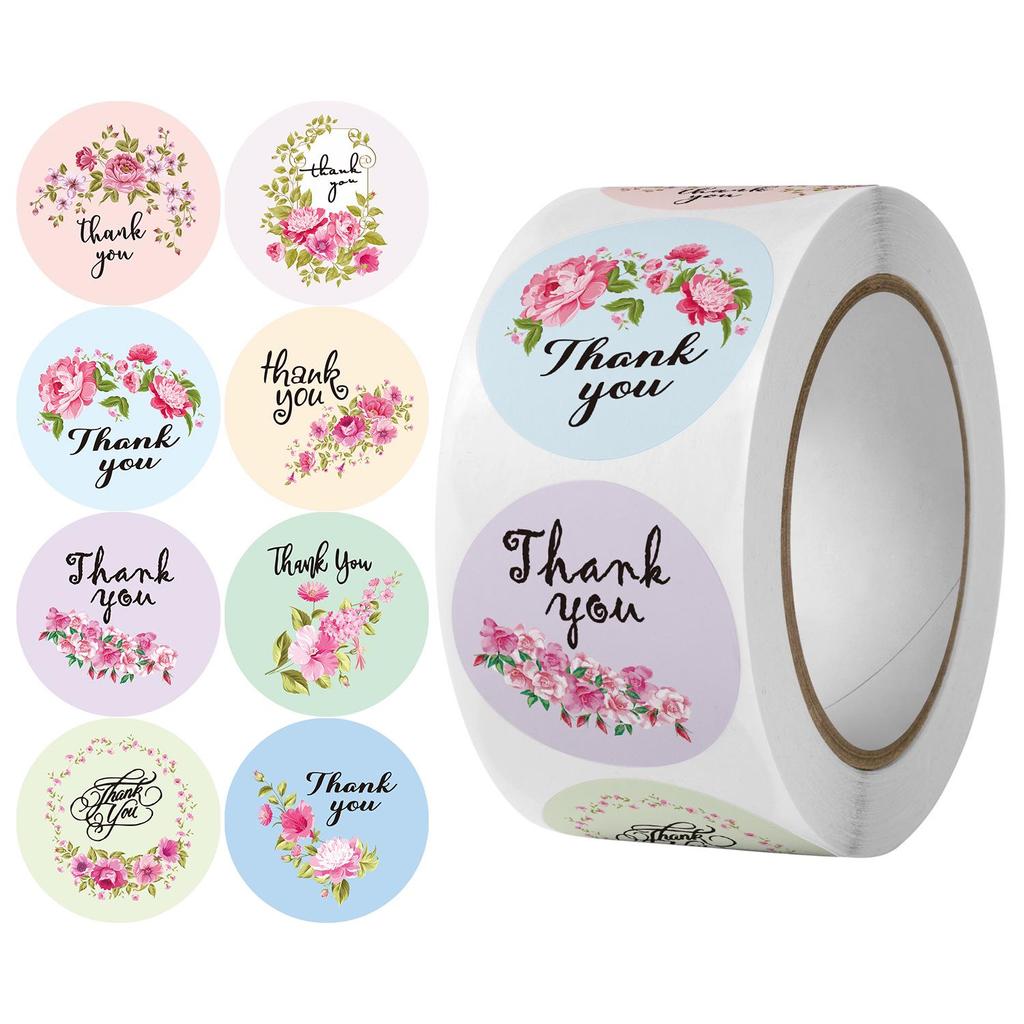 500 Self-Adhesive Thank You Dessert Stickers - Cartoons, Weddings, & Baking Seals for Children