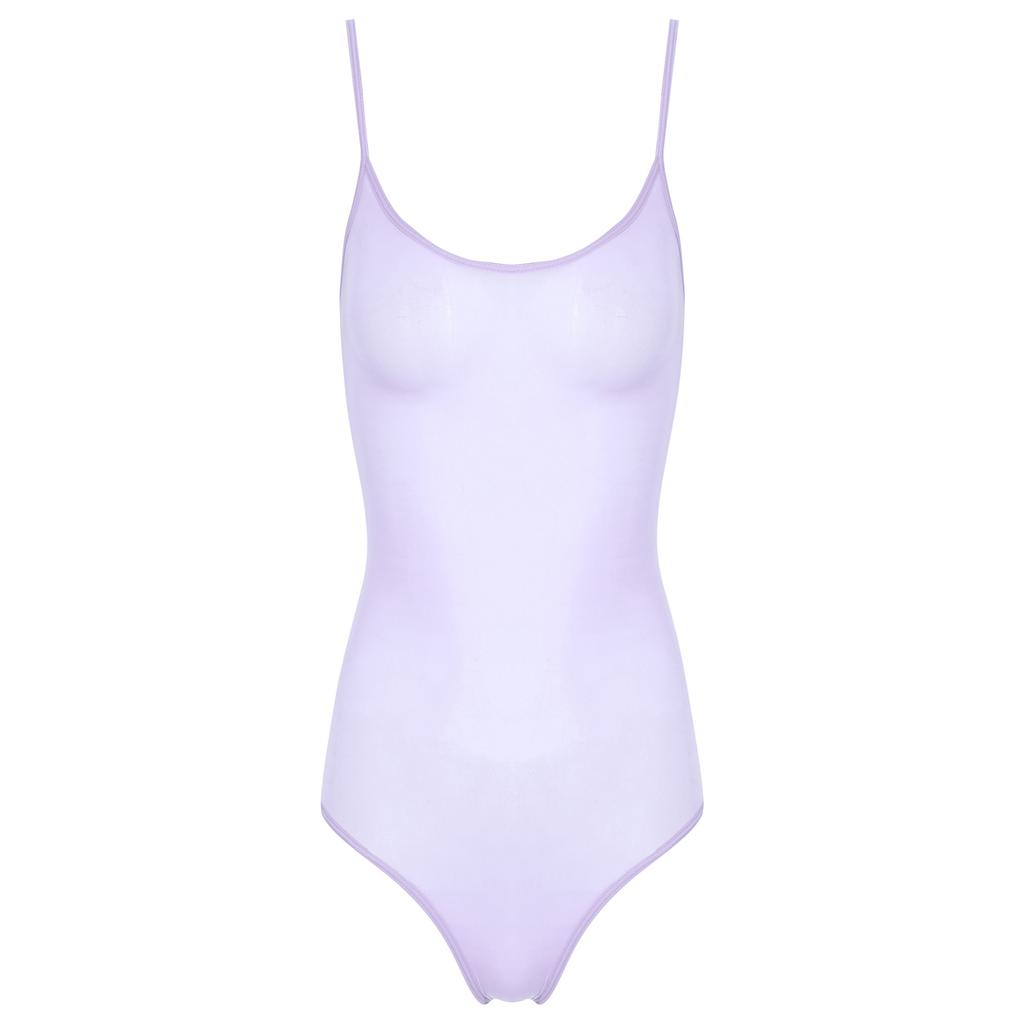 Womens Glossy Sling Bodysuit Adjustable Strap See Through Lingerie Stretchy High Cut Bodycon Lingerie