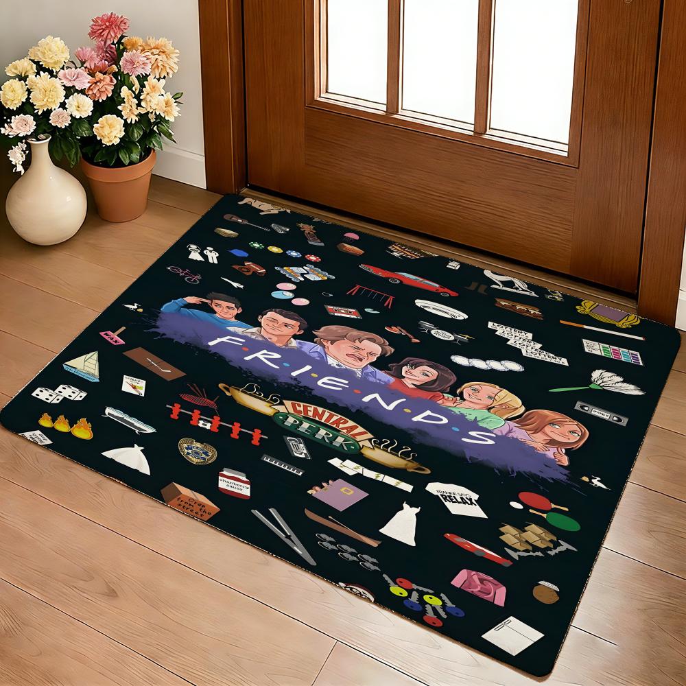 Friends Welcome Floor Mat Cozy Flannel Soft Thick Non-Slip Mat For Living Room Bedroom Kitchen Decor Rugs