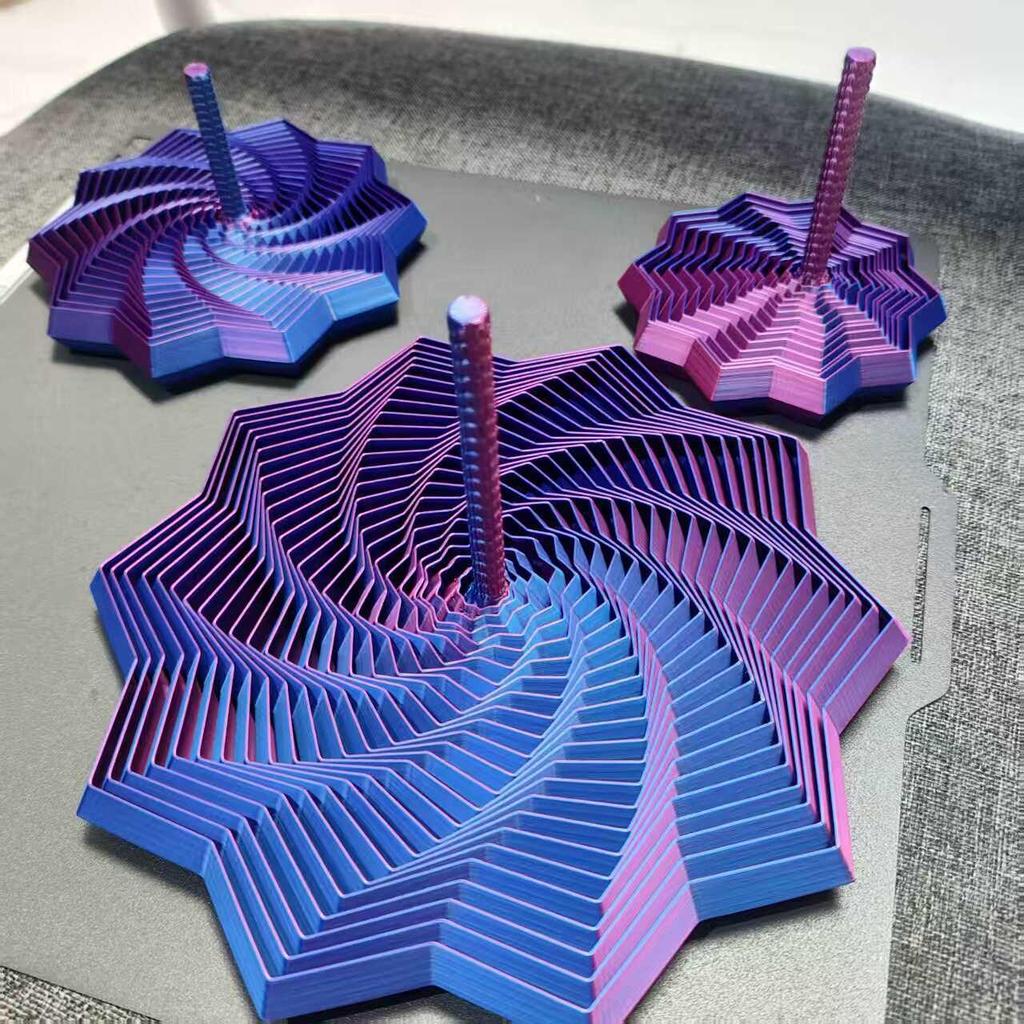 3D Radish Spiral Tower with Illusion Handle Decompression Toy