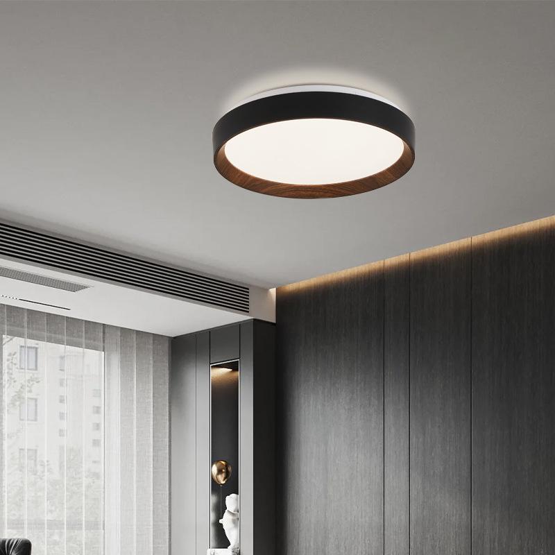Nordic Japanese Style Round LED Ceiling Lamp for Bedroom - Eye Protection and Home Decor Lighting