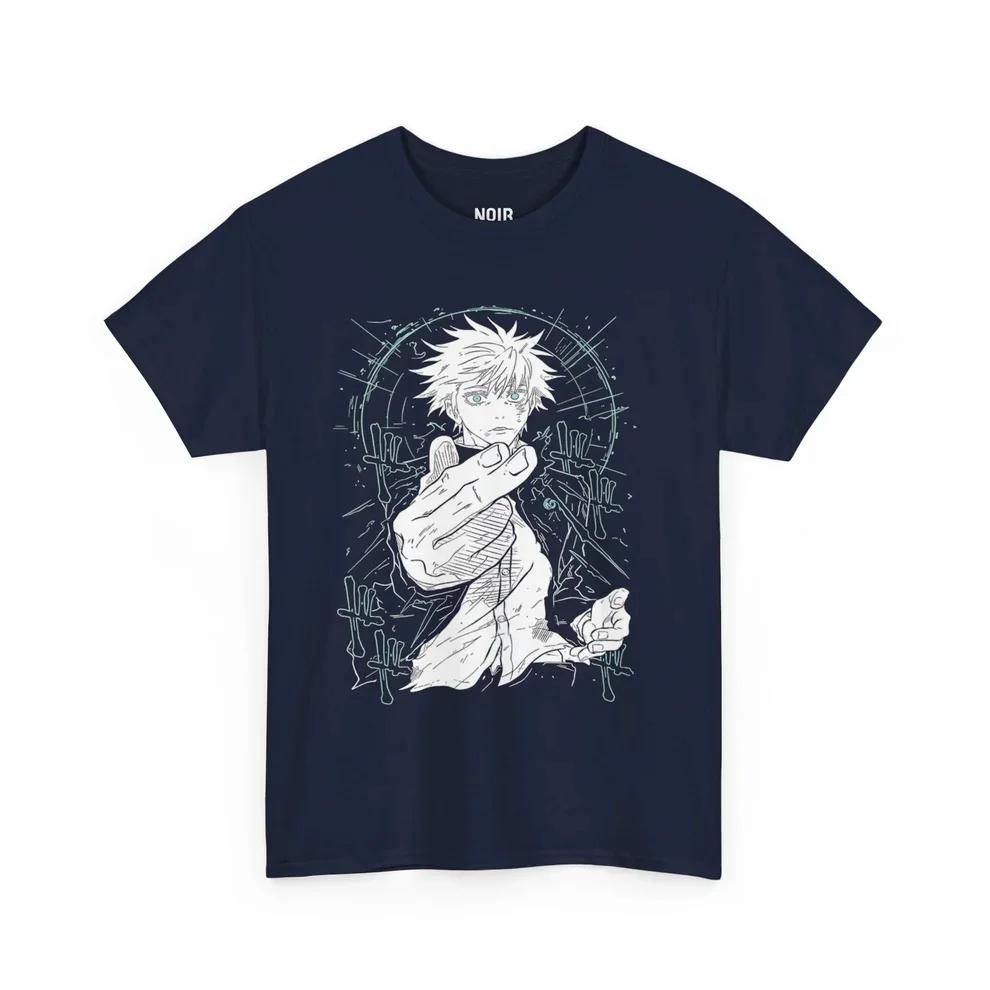 Jujutsu Kaisen Бесконечность Щелчок Годжо Хлопковая футболка Мужская и Женская Аниме Стиль Мода Удобная Повседневная Футболка с коротким рукавом