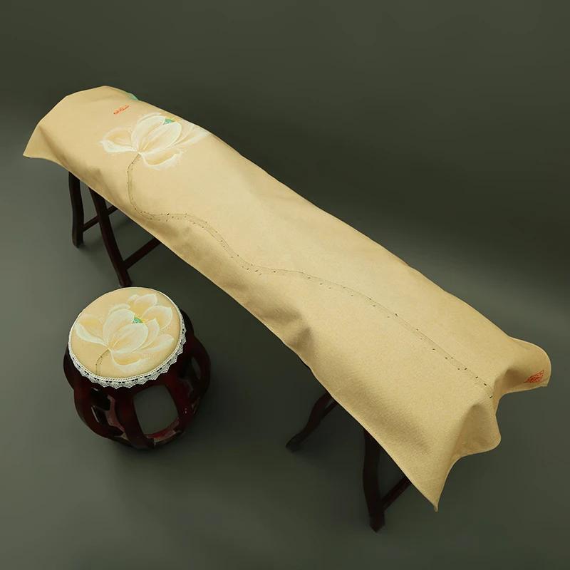 Chinese Ancient Style 163-165cm Elegant Guzheng Cover Dust Cover Edge Classical Literary Piano Organ Keyboard Furniture Cover