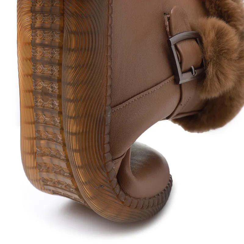 Flat-bottomed Short Boots Women's Winter Mother Shoes Thick Cotton Shoes Middle-aged and Elderly Women's Boots Soft-soled Plus Velvet Leather Shoes