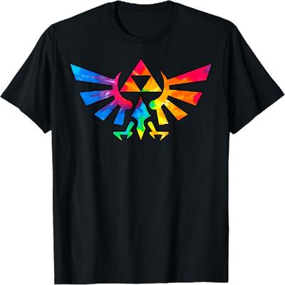 Футболка с символом Трифорс из The Legend of Zelda, окрашенная в технике тай-дай