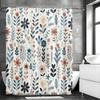 Floral Rustic Design Rustic Wildflower Pattern Shower Curtain, Bathroom Decorative Shower Curtain, Waterproof Shower Curtain Wit
