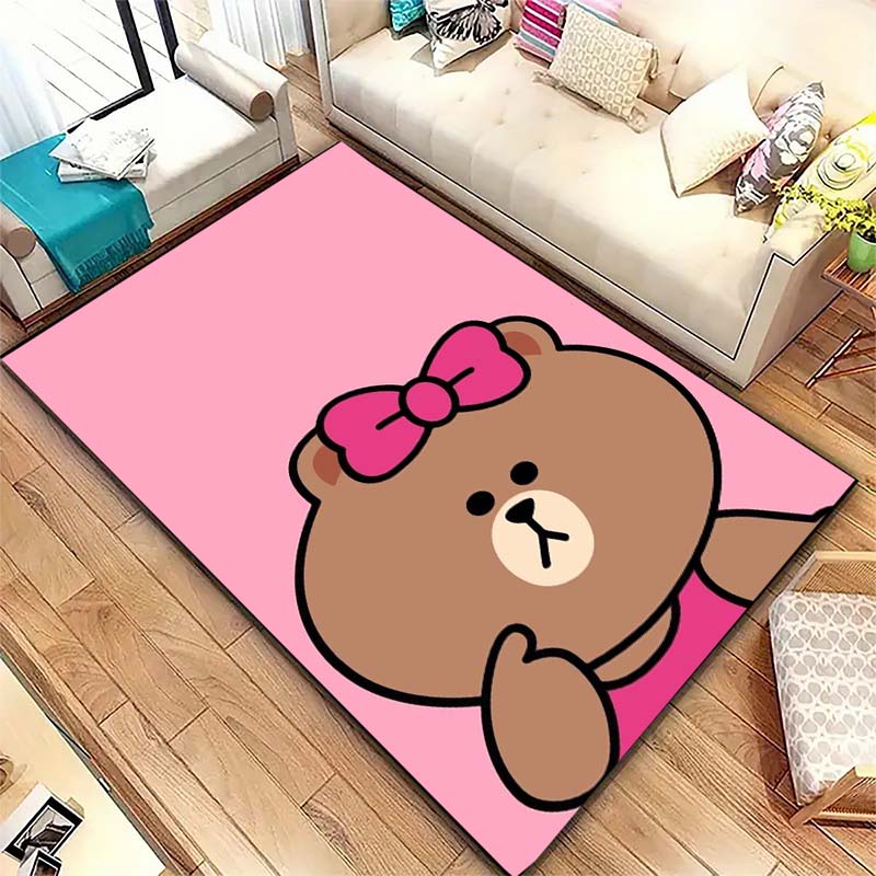 Non-slip decorative rug, cute cartoon welcome mat, Line Friends series pattern, a gift for friends and family.