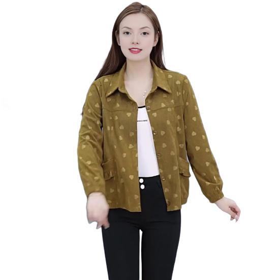 Женская вельветовая куртка-рубашка оверсайз на пуговицах с лацканами, повседневная блузка с длинным рукавом, топы, осенняя верхняя одежда