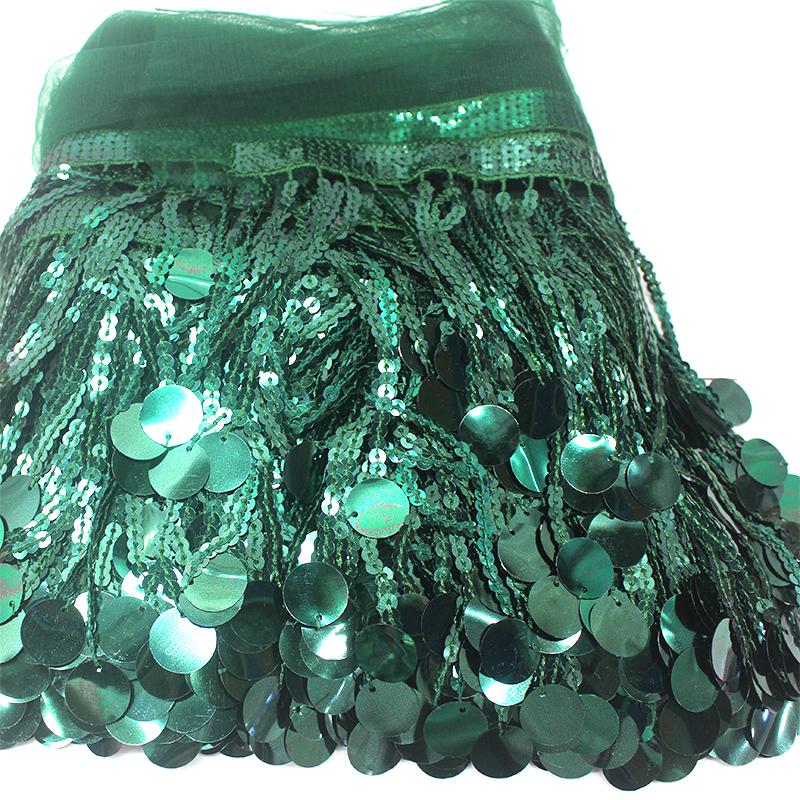 Lucky 15 cm 10 Yards Per Roll Sequin Fringe Latin Dancing Sequence Trimming Beads Tassel Round Sequin Belt Fringe Dance