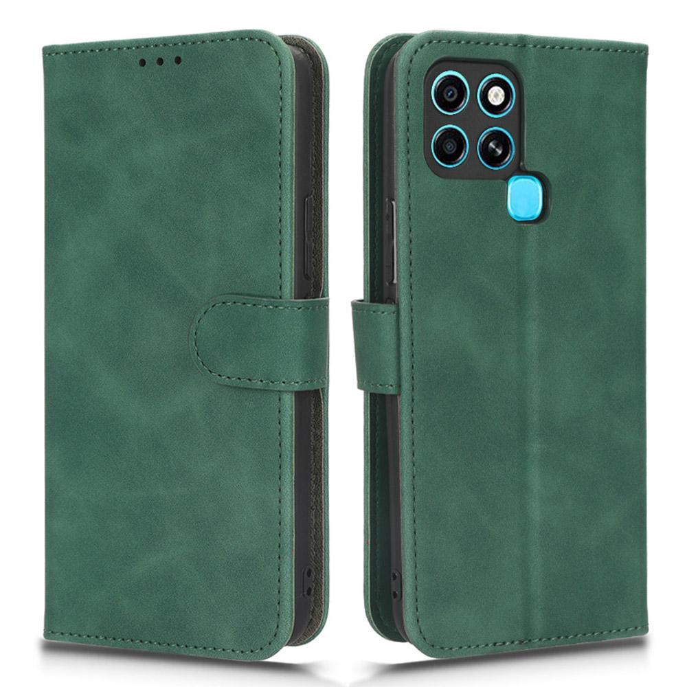 Для Infinix Smart 6 Чехол для телефона из искусственной кожи с ощущением прикосновения к коже, подставка, откидная обложка-кошелек