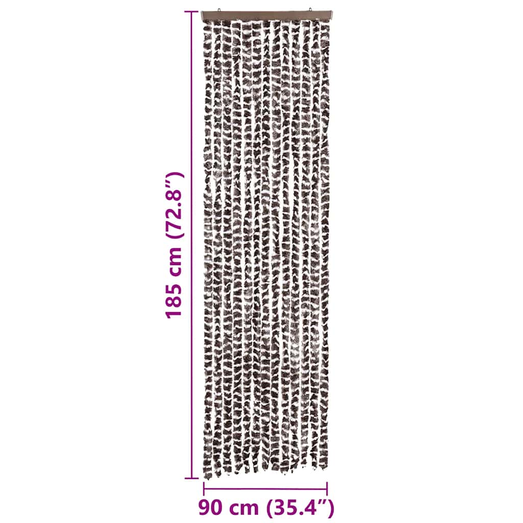 Insect Protection Curtain Brown and White 56 x 185 cm Chenille