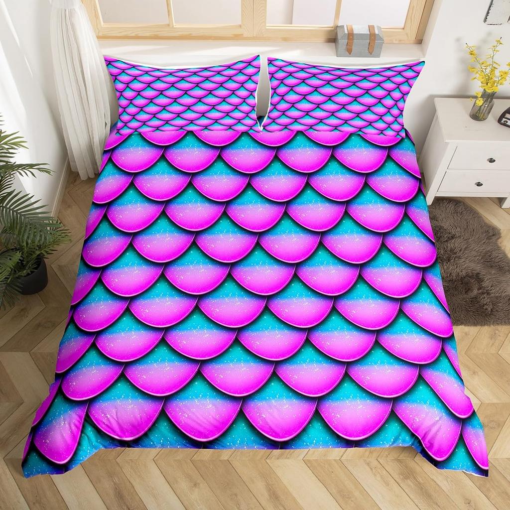 Erosebridal Ice Hockey Bedding Set Twin Hockey Player Duvet Cover for Kids Boys Girls Teens Juvenile Sports Game Comforter Cover Set Soft Mi