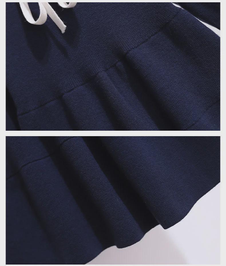 Вязаное платье принцессы для девочек – стильное платье-свитер на осень/зиму для маленьких девочек