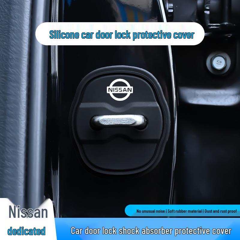 Силиконовая накладка на дверной замок автомобиля Nissan для Sylphy, Teana, Qashqai, X-Trail, Livina, Tiida, Bluebird – Амортизирующая пряжка.