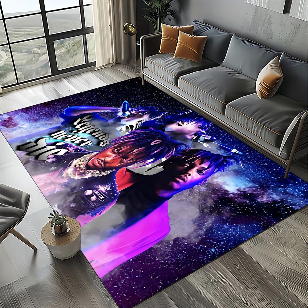 3D Print Juice WRLD 999 Legend Rapper Album Carpet Rug for Living Room Bedroom Home Sofa Decoration,Kids Play Non-slip Floor Mat