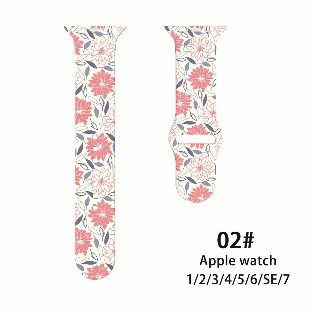 Ремешок Fresh Mori Printed Strap для Apple Watch S10 - мягкий силиконовый спортивный креативный сменный ремешок для iWatch 10/9/8/7/6/5/4/3/2/1/Se/Ultra/Ultra2 49 мм