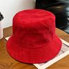 Вельветовая шляпа вышивка осенне-зимняя панама мужская универсальная теплая шляпа-ведро панама тренд