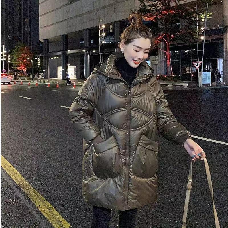 Women's Winter Coat with Loose Fit and Long Length, Stylish Bread Jacket with Cotton Padding, Versatile and Warm