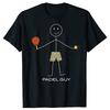 Funny Padel Guy Stick Figure Graphic T Shirts Men Women Cotton Humor Streetwear Tee Shirt Short Sleeve Unisex Loose Clothing