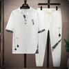 Shirts + Pants Autumn Cotton Linen Sportswear Men's Casual Sets Spring Male Fashion Trousers and Shirts Men Plus Size