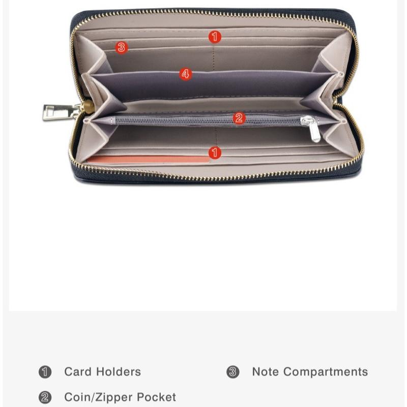 Leather Zip Wallet Accordion Wallet