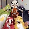 2025 Autumn/Winter Women's Fleece-Lined Cartoon Panda & Raccoon Pajama Set