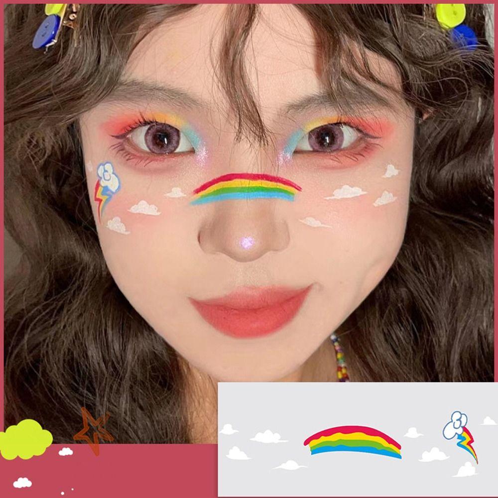 Sweatproof Decorative Stickers Disposable Blush Face Patch Sweet Temporary Tattoo Sticker Make Up