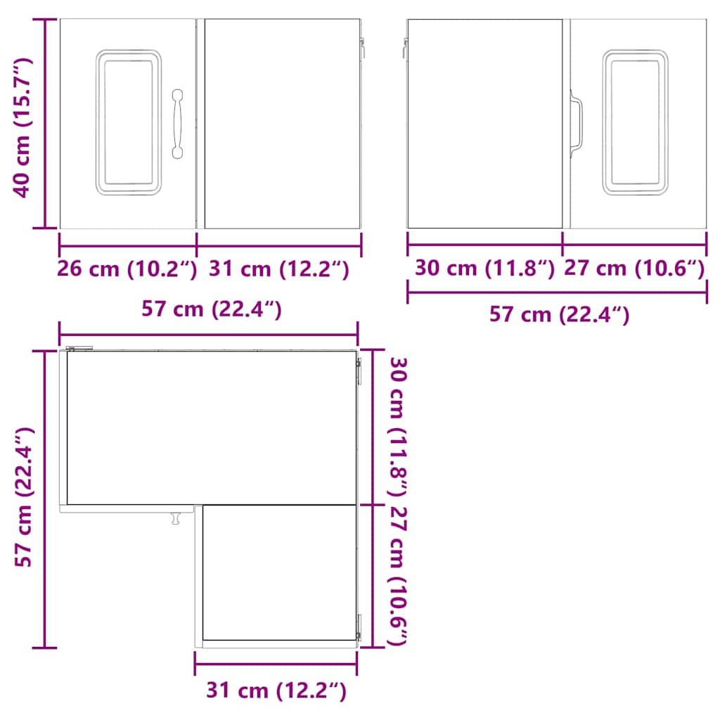 Dishwasher Front Kalmar Gray Sonoma 57 x 57 x 40 cm