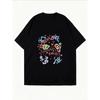 White Oversized T Shirt With Colorful Dinosaur And Heart Print For Casual Wear