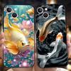 Мультяшный Чехол для Телефона с Рыбками для iPhone 16 15 14 13 12 Pro Max 11 Pro Max 7 8 Plus XS XR Ударопрочный Мягкий Чехол Coque Capas Сумки