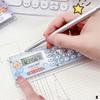 8-разрядная прямая линейка с силиконовой кнопкой, линейка, креативная измерительная линейка, инструмент для рисования