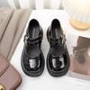 Round Head Small Leather Shoes Women's Summer Thin Velcro Single Shoes 2025 New French Retro with Skirt Platform Single Shoes