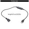 Time Presetable USB Timer Cord 1-30 Minutes Settable with Time Adjustment Button For Office Home Electronics Black
