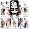 Крутая Девушка Женский Кофе Чехол для Телефона Для iPhone 16 17 Air 15 14 Pro Max 16E Чехол для Телефона 13 Mini 12 11 7 SE 8 Печатный Рисунок Fi