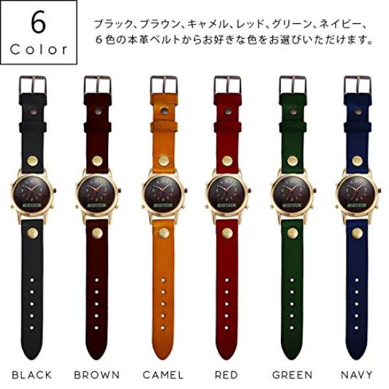 Сделано в Японии Часы Woodgrain Цифровой кварцевый Календарь День недели Будильник Размер Окружность Ana-Digi (M (Рука 14см~18см), коричневый)