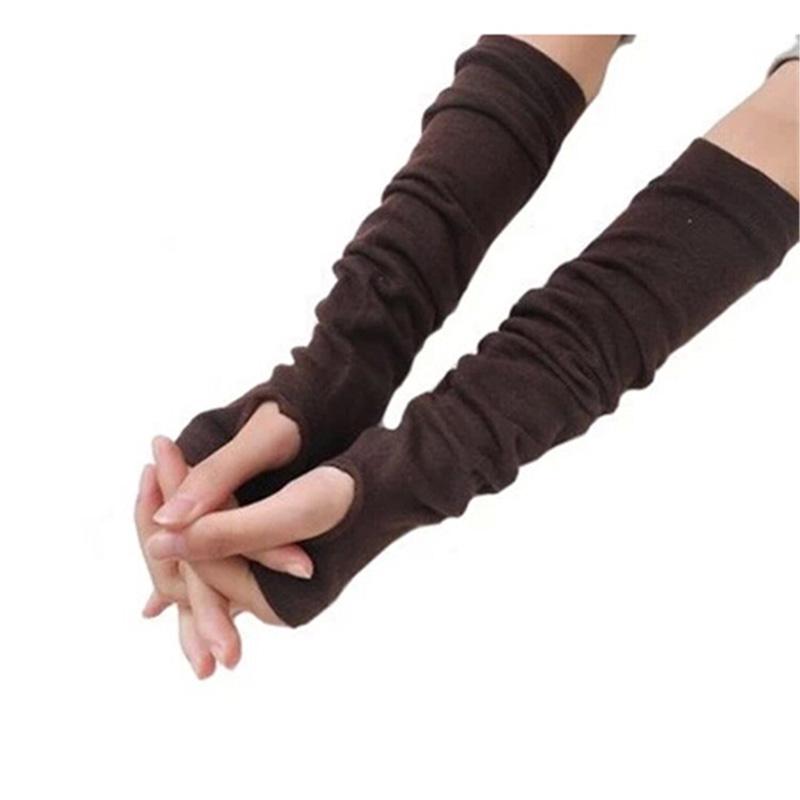 1 шт. модные женские зимние вязаные перчатки зимние утеплители для рук перчатки без пальцев длинные перчатки